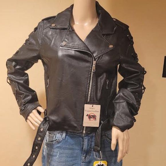 NWT CI Sono Premium women’s faux leather Jacket -size medium - Picture 2 of 11